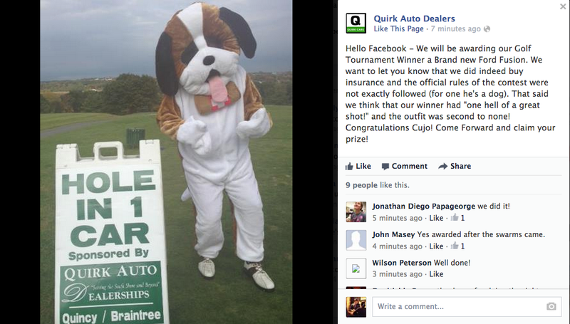 Illustration for article titled Dealer Awards Car To Dog Who Won Golf Contest After Reddit Pressure